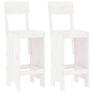 vidaXL 3 Piece Garden Bar Set White Solid Wood Pine