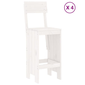 vidaXL 5 Piece Garden Bar Set White Solid Wood Pine