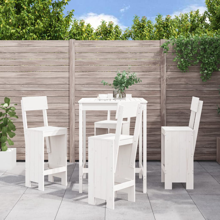 vidaXL 5 Piece Garden Bar Set White Solid Wood Pine