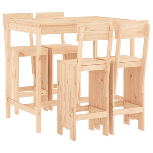 vidaXL 5 Piece Garden Bar Set Solid Wood Pine