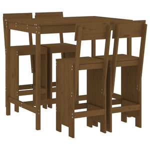 vidaXL 5 Piece Garden Bar Set Honey Brown Solid Wood Pine