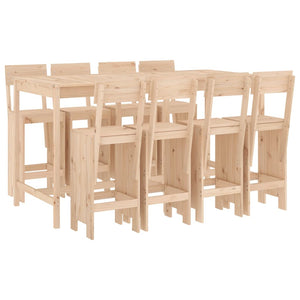 vidaXL 9 Piece Garden Bar Set Solid Wood Pine