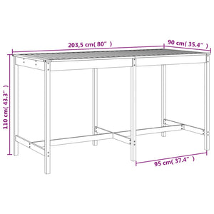 vidaXL 9 Piece Garden Bar Set Solid Wood Pine