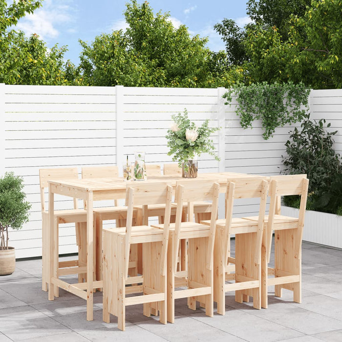 vidaXL 9 Piece Garden Bar Set Solid Wood Pine