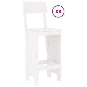 vidaXL 9 Piece Garden Bar Set White Solid Wood Pine