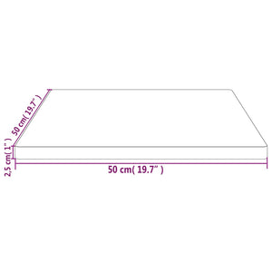 vidaXL Table Top 50x50x2.5 cm Solid Wood Pine Square