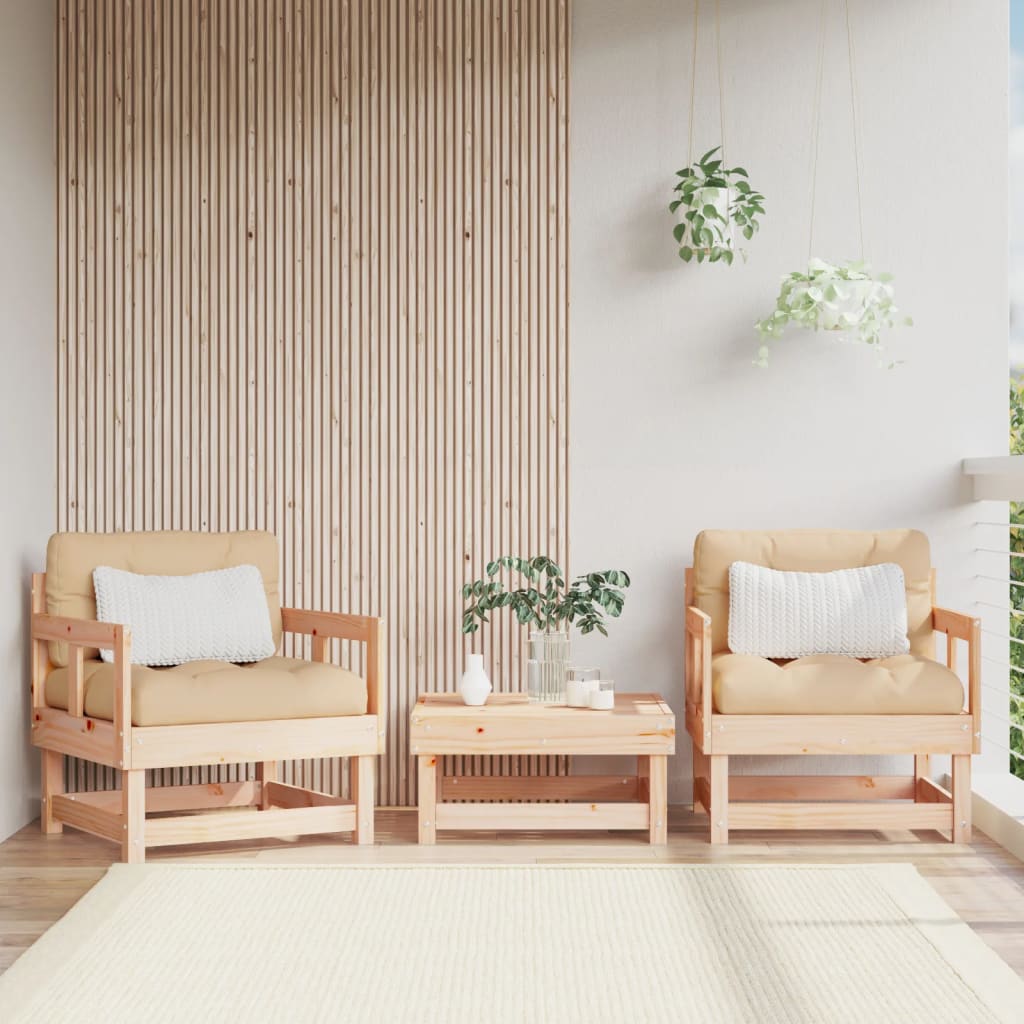 vidaXL Garden Chairs 2 pcs Solid Wood Pine