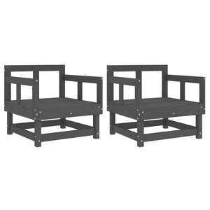 vidaXL Garden Chairs 2 pcs Grey Solid Wood Pine