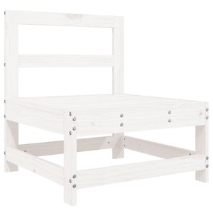 vidaXL Garden Middle Sofa White Solid Wood Pine