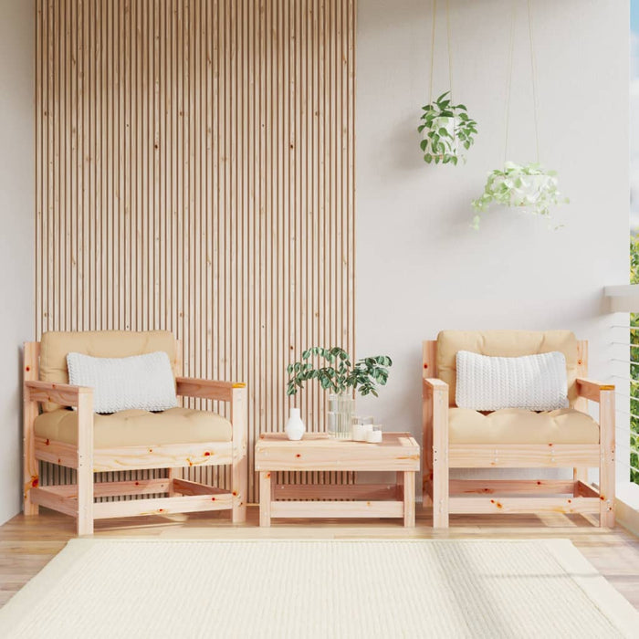 vidaXL Garden Chairs 2 pcs Solid Wood Pine