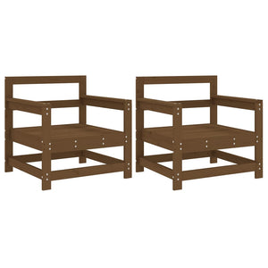 vidaXL Garden Chairs 2 pcs Honey Brown Solid Wood Pine