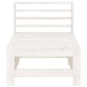 vidaXL Garden Middle Sofa White Solid Wood Pine