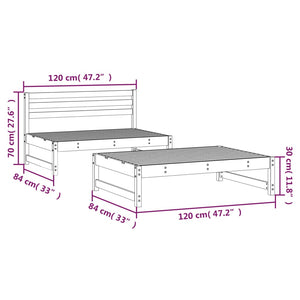 vidaXL 2 Piece Garden Lounge Set Honey Brown Solid Wood Pine