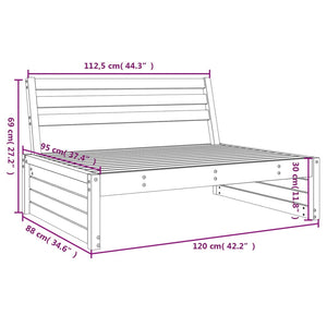 vidaXL Garden Middle Sofa 120x80 cm Impregnated Wood Pine