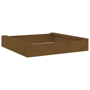 vidaXL Sandbox with Seats Honey Brown Square Solid Wood Pine