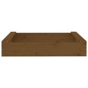 vidaXL Sandbox with Seats Honey Brown Square Solid Wood Pine