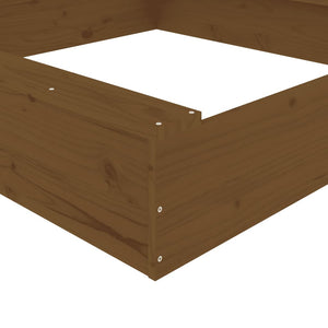 vidaXL Sandbox with Seats Honey Brown Square Solid Wood Pine