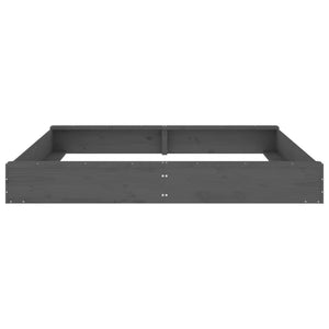 vidaXL Sandbox with Seats Grey Square Solid Wood Pine