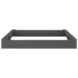 vidaXL Sandbox with Seats Grey Square Solid Wood Pine