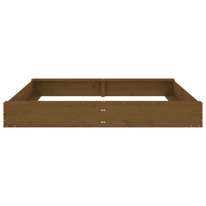 vidaXL Sandbox with Seats Honey Brown Square Solid Wood Pine