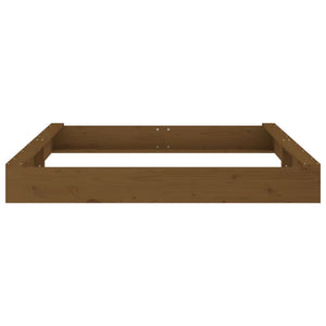 vidaXL Sandbox with Seats Honey Brown Square Solid Wood Pine