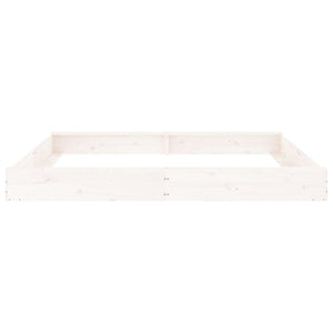 vidaXL Sandbox with Seats White Square Solid Wood Pine