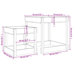 vidaXL Sand Tables 2 pcs Solid Wood Pine