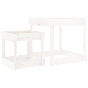 vidaXL Sand Tables 2 pcs White Solid Wood Pine