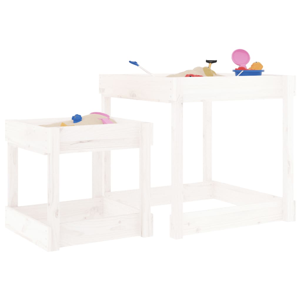 vidaXL Sand Tables 2 pcs White Solid Wood Pine