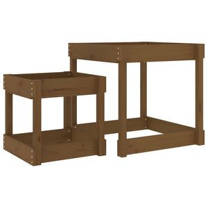 vidaXL Sand Tables 2 pcs Honey Brown Solid Wood Pine