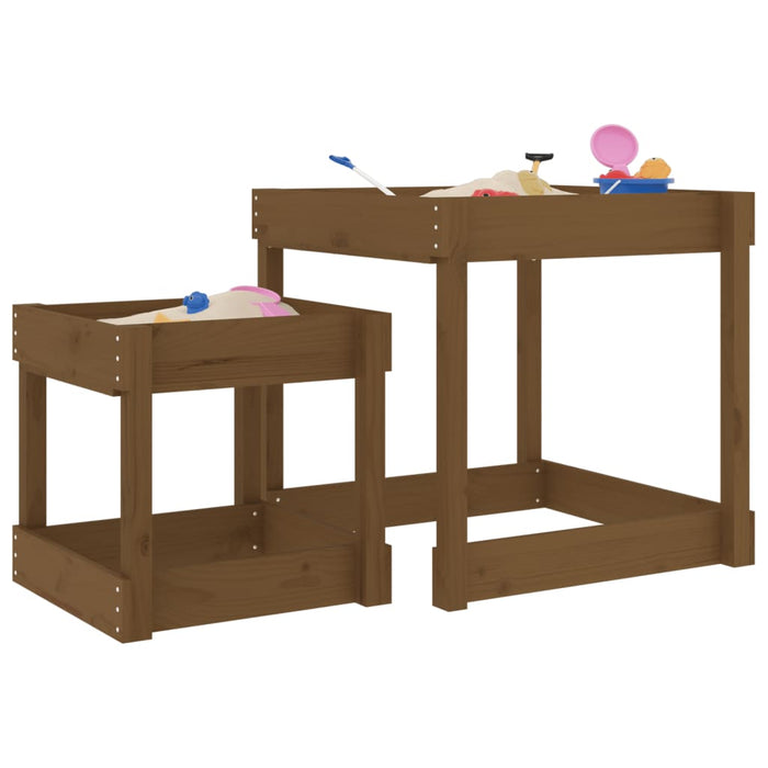 vidaXL Sand Tables 2 pcs Honey Brown Solid Wood Pine