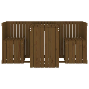 vidaXL Balcony Set 2 Seater Honey Brown Solid Wood Pine