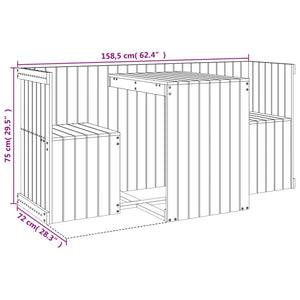 vidaXL Balcony Set 2 Seater Honey Brown Solid Wood Pine