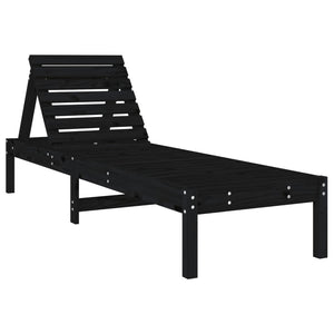 vidaXL Sun Loungers 2 pcs Black 199.5x60x74 cm Solid Wood Pine