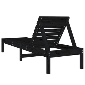 vidaXL Sun Loungers 2 pcs Black 199.5x60x74 cm Solid Wood Pine