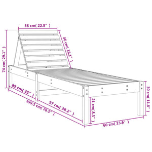 vidaXL Sun Loungers 2 pcs Black 199.5x60x74 cm Solid Wood Pine