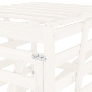 vidaXL Wheelie Bin Storage White 84x90x128.5 cm Solid Wood Pine