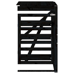 vidaXL Wheelie Bin Storage Extension Black Solid Wood Pine