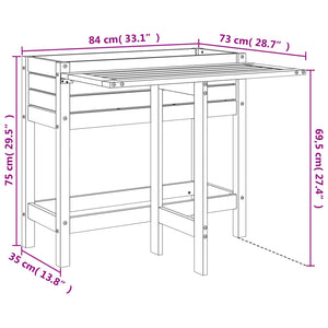 vidaXL Garden Planter with Folding Tabletop Solid Wood Douglas