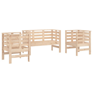 vidaXL 3 Piece Garden Lounge Set Solid Wood Pine