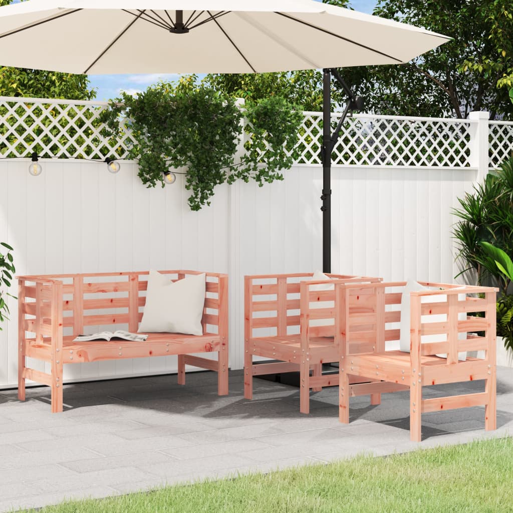 vidaXL 3 Piece Garden Lounge Set Solid Wood Douglas