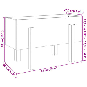 vidaXL Garden Planter Honey Brown 62x30x38 cm Solid Wood Pine