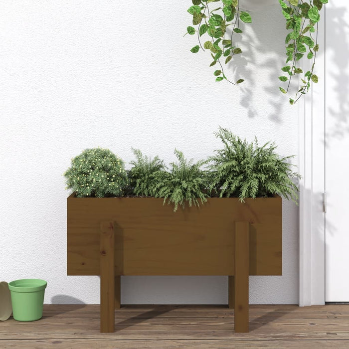 vidaXL Garden Planter Honey Brown 62x30x38 cm Solid Wood Pine