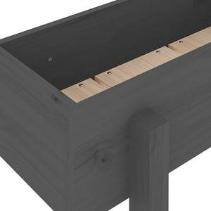 vidaXL Garden Raised Bed Grey 121x30x38 cm Solid Wood Pine