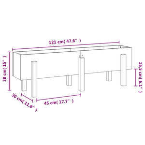 vidaXL Garden Raised Bed Grey 121x30x38 cm Solid Wood Pine