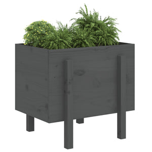 vidaXL Garden Planter Grey 62x50x57 cm Solid Wood Pine