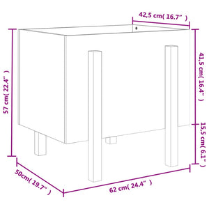 vidaXL Garden Planter Grey 62x50x57 cm Solid Wood Pine