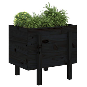 vidaXL Garden Planter Black 62x50x57 cm Solid Wood Pine