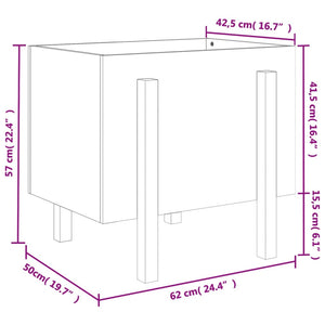 vidaXL Garden Planter Black 62x50x57 cm Solid Wood Pine