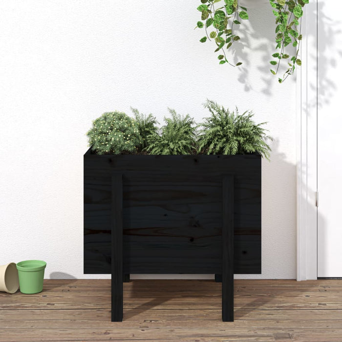 vidaXL Garden Planter Black 62x50x57 cm Solid Wood Pine